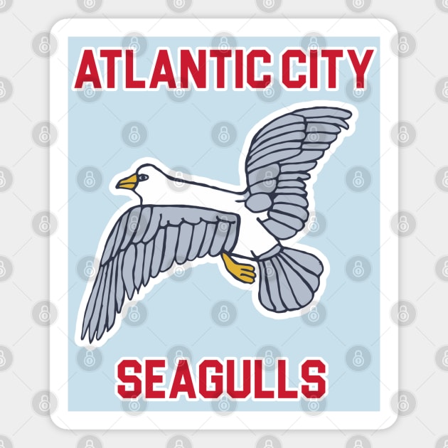 Atlantic City Seagulls )( Retro Throwback Basketball Team Magnet by darklordpug